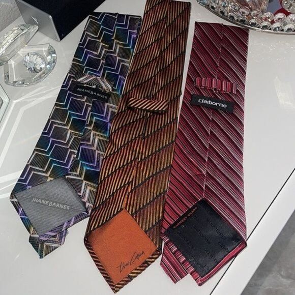 Claiborne 100% Silk,Jhane Barnes 100% Silk, Tino Cosma - Picture 2 of 9